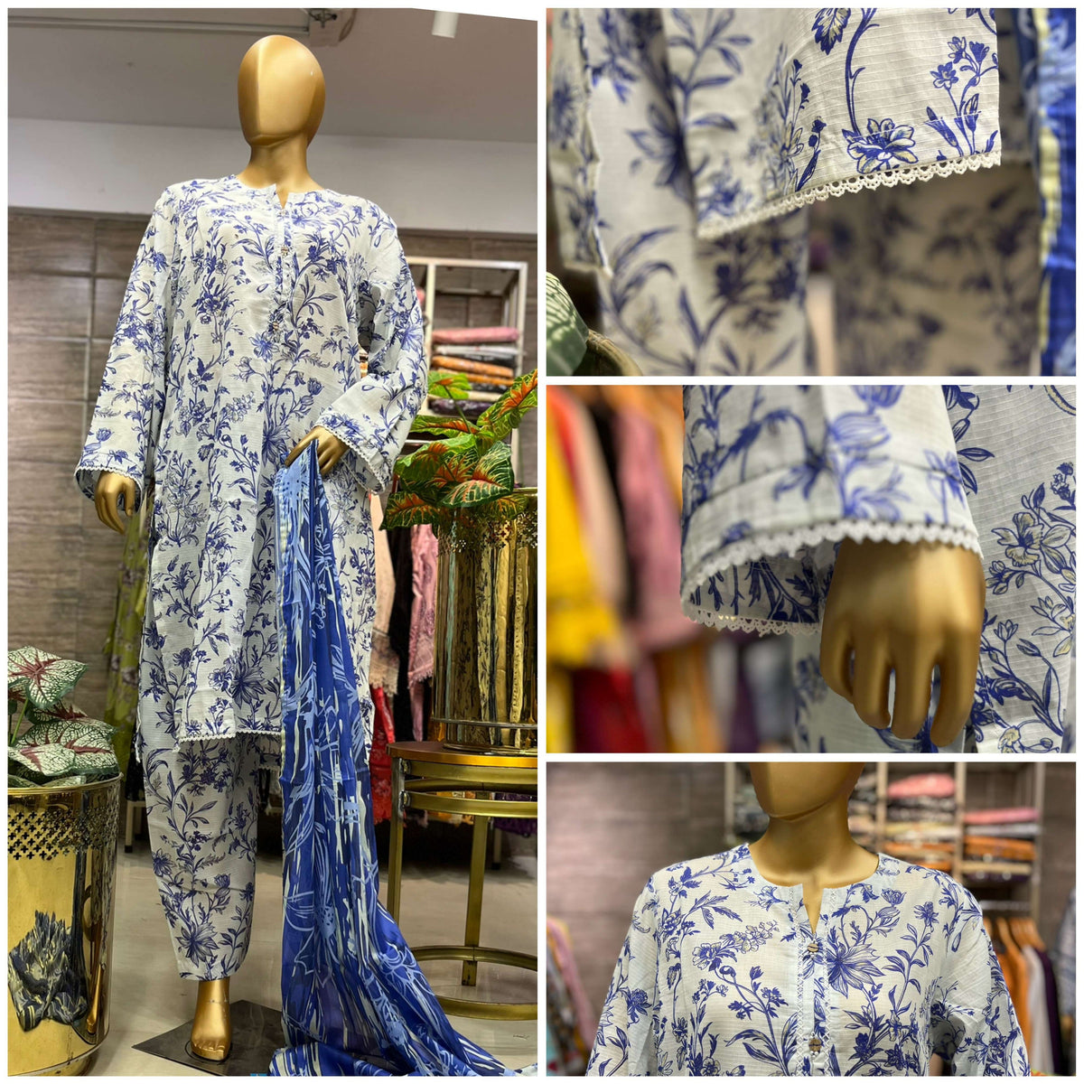 THREE PIECE DORIA LAWN PRINTED - WIDE RANGE