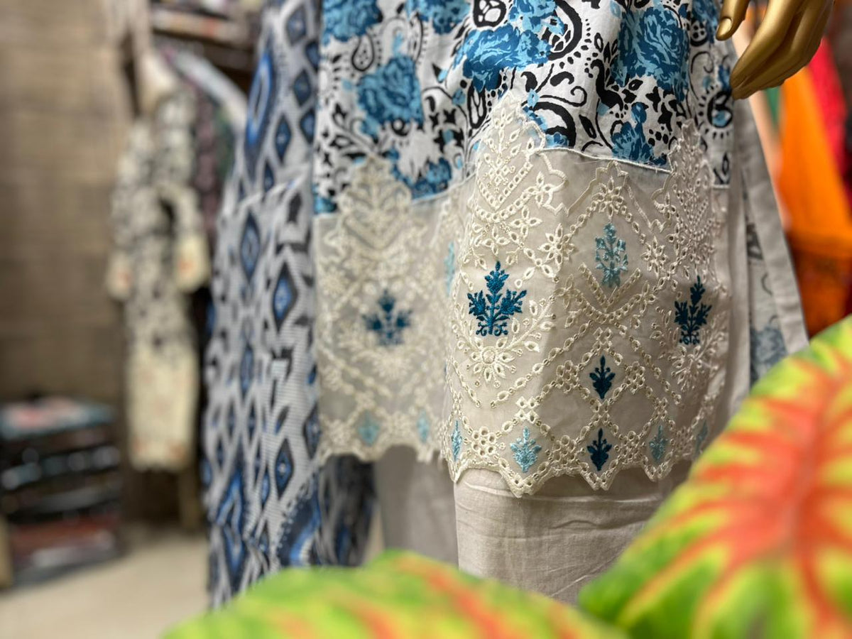 THREE PIECE LAWN EMBROIDERED