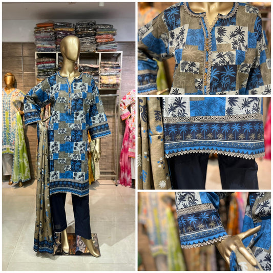 LAWN PRINTED 3 PIECE