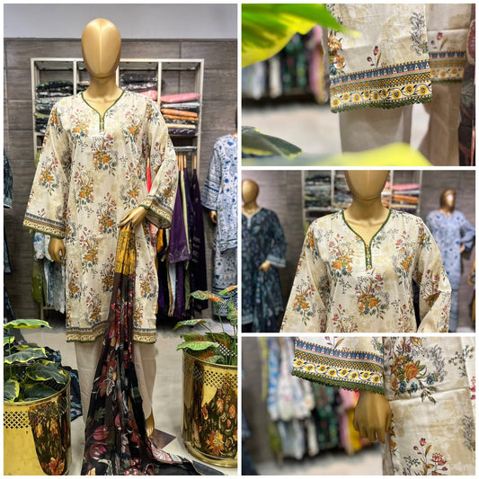 LAWN PRINTED 3 PIECE