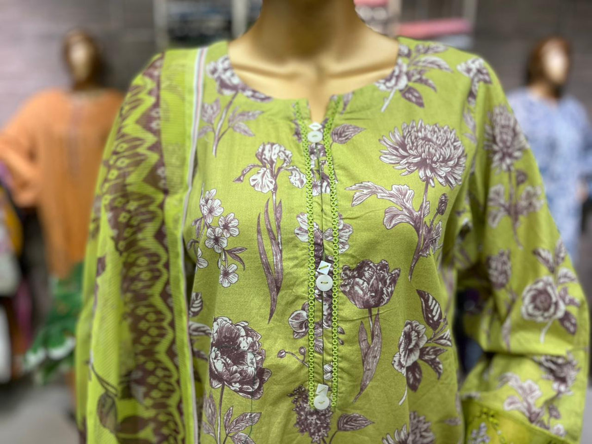 THREE PIECE LAWN EMBROIDERED